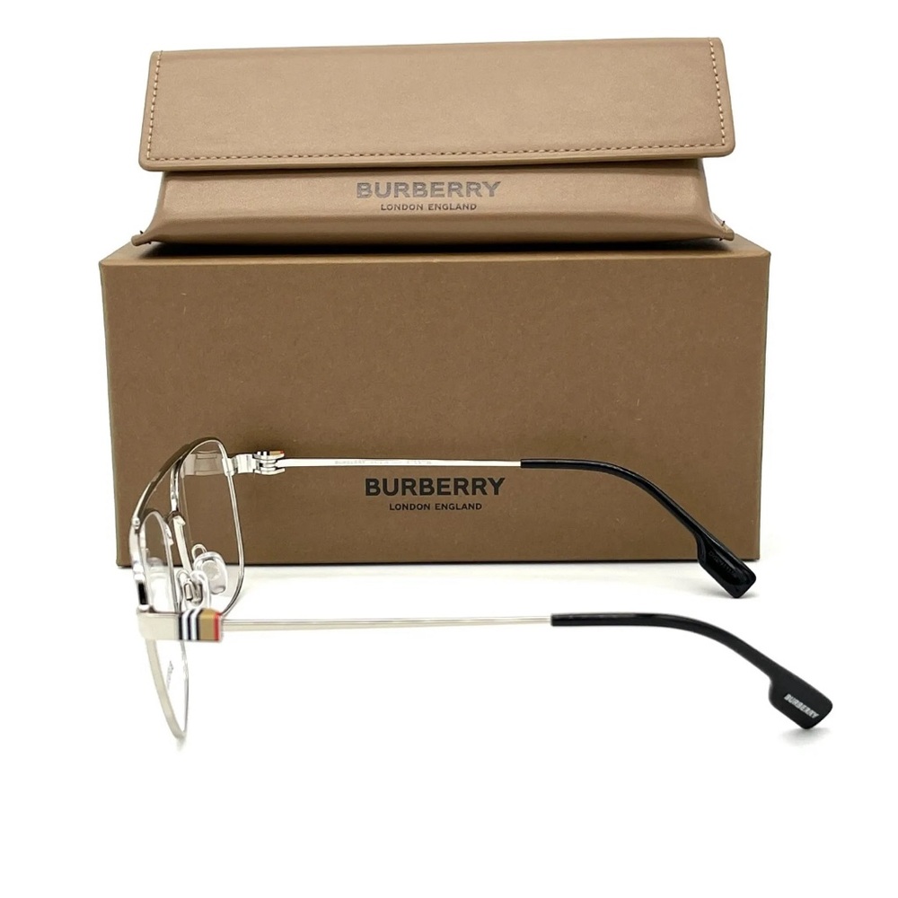 Authentic New BURBERRY MICHAEL BE1377 1005 Silver / Demo Lens 55mm Eyeglasses - Picture 2 of 5